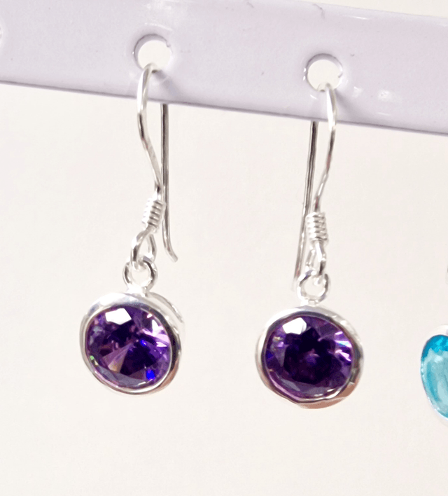 Sterling Silver CZ Drop Earrings