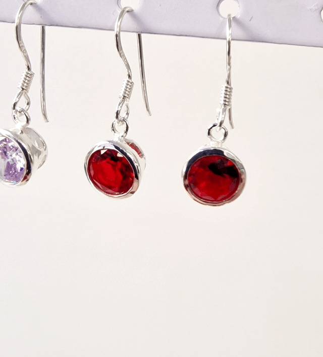 Sterling Silver CZ Drop Earrings
