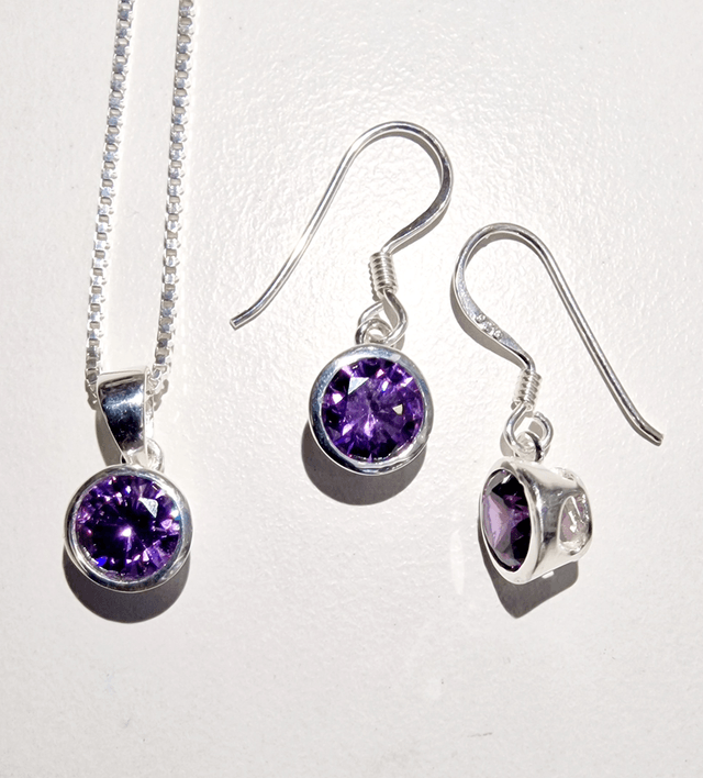 CZ Pendant and Drop Earring SET