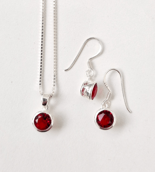 CZ Pendant and Drop Earring SET