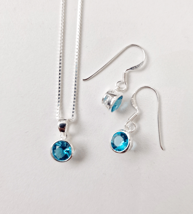 CZ Pendant and Drop Earring SET