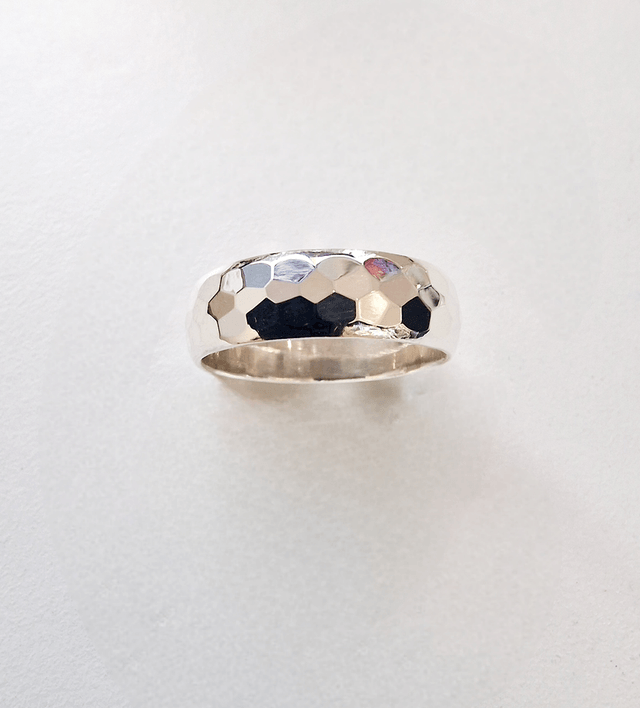 Hammered Effect Sterling Silver Ring