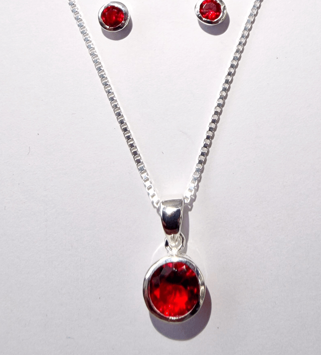 Sterling Silver CZ Pendant & Chain