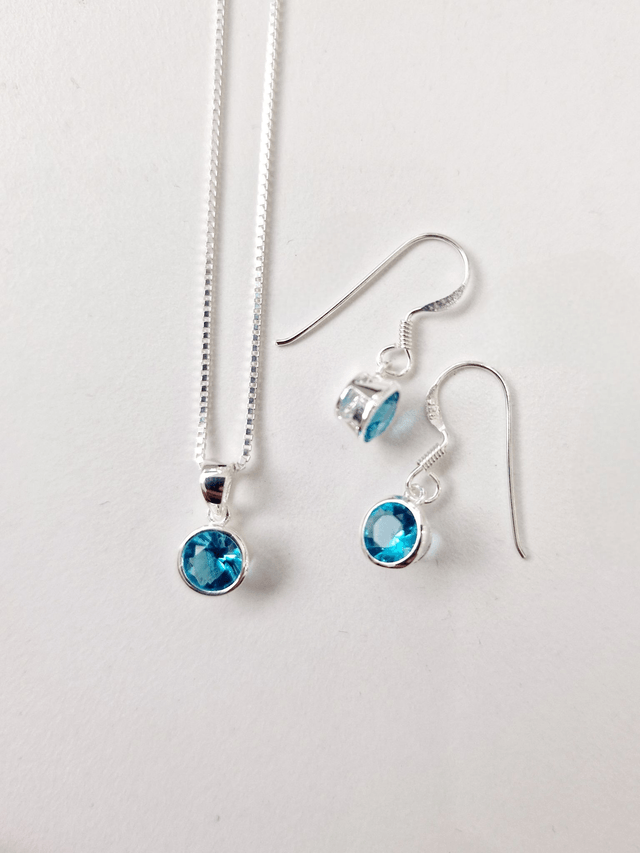 CZ Pendant and Drop Earring SET