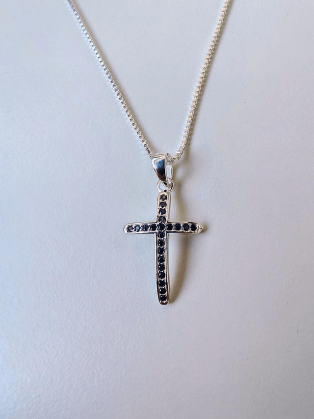 Amethyst Curved CZ Cross