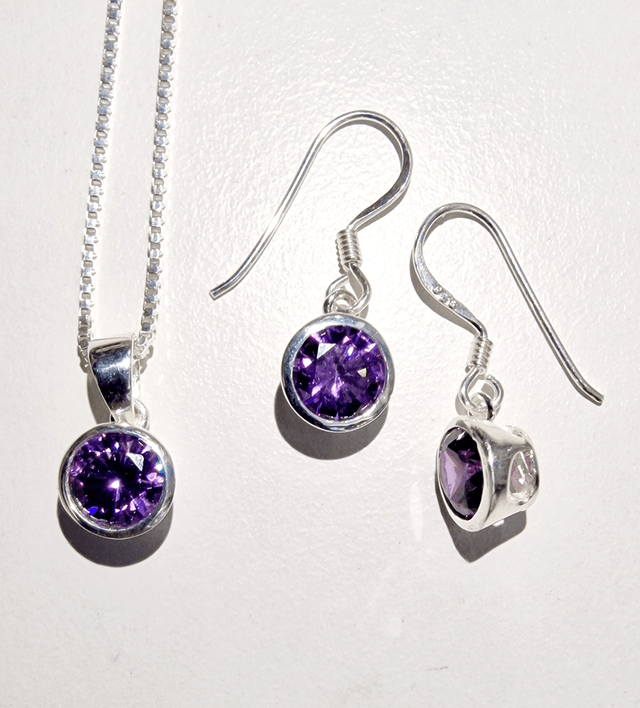 Sterling Silver CZ Pendant & Chain