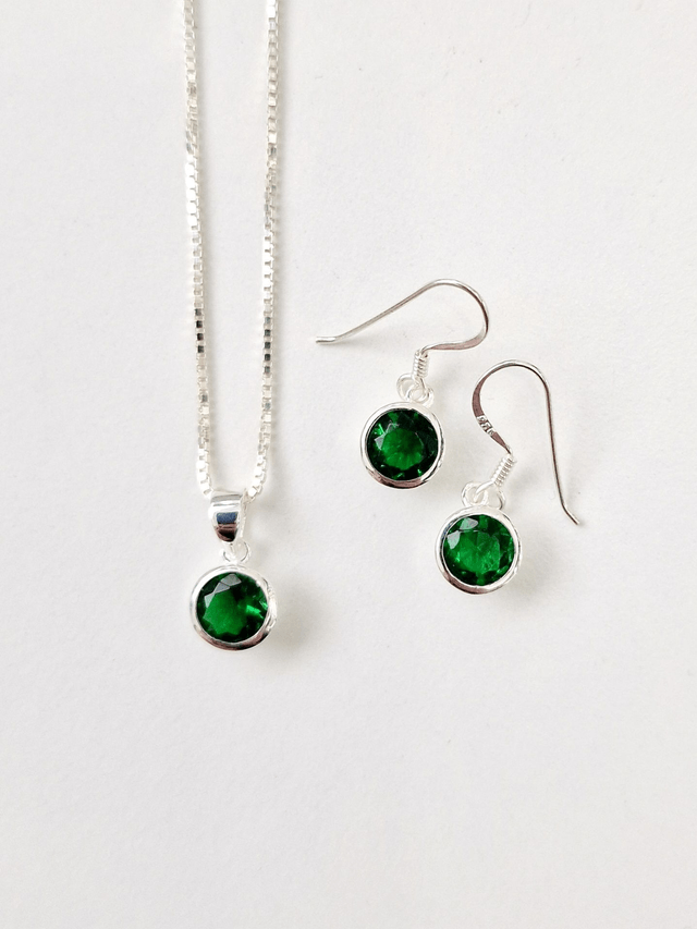 CZ Pendant and Drop Earring SET
