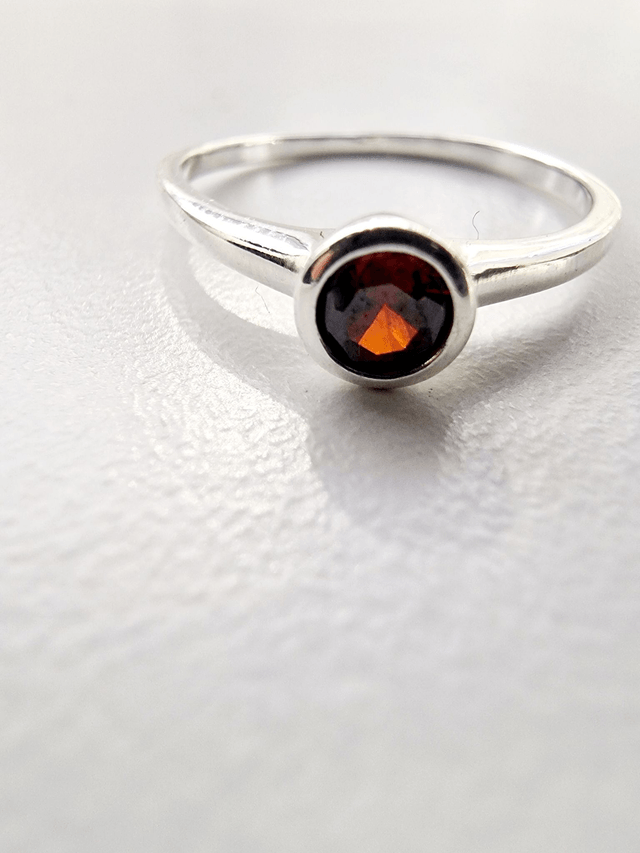 Garnet CZ Ring