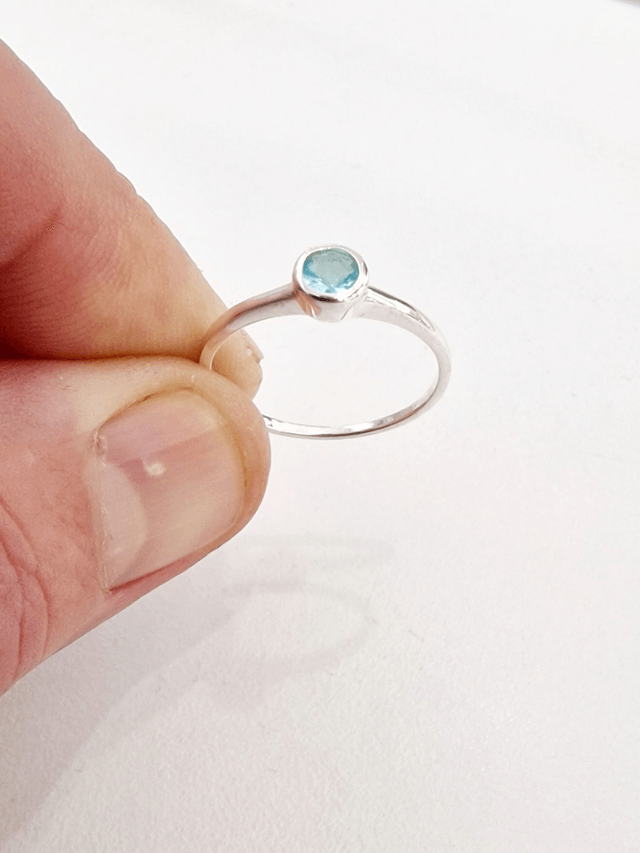 Aquamarine CZ Ring