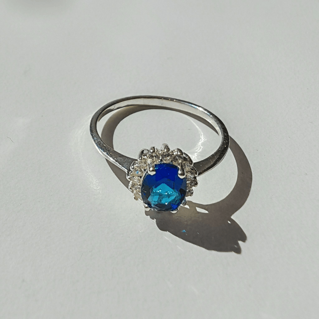 Sapphire Blue CZ Cluster - Ring of Elegance