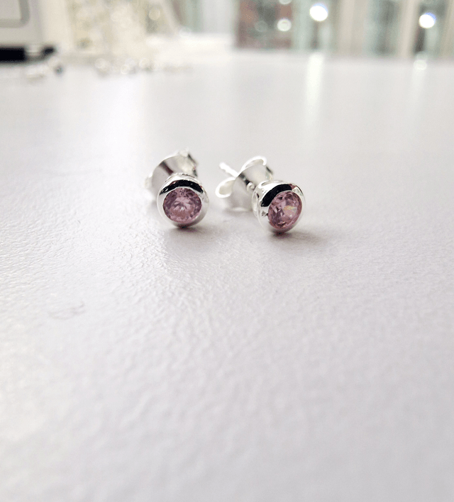 Sterling Silver CZ Stud Earrings