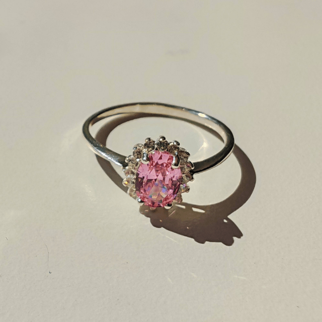 Rose Quartz CZ Cluster - Ring of Elegance