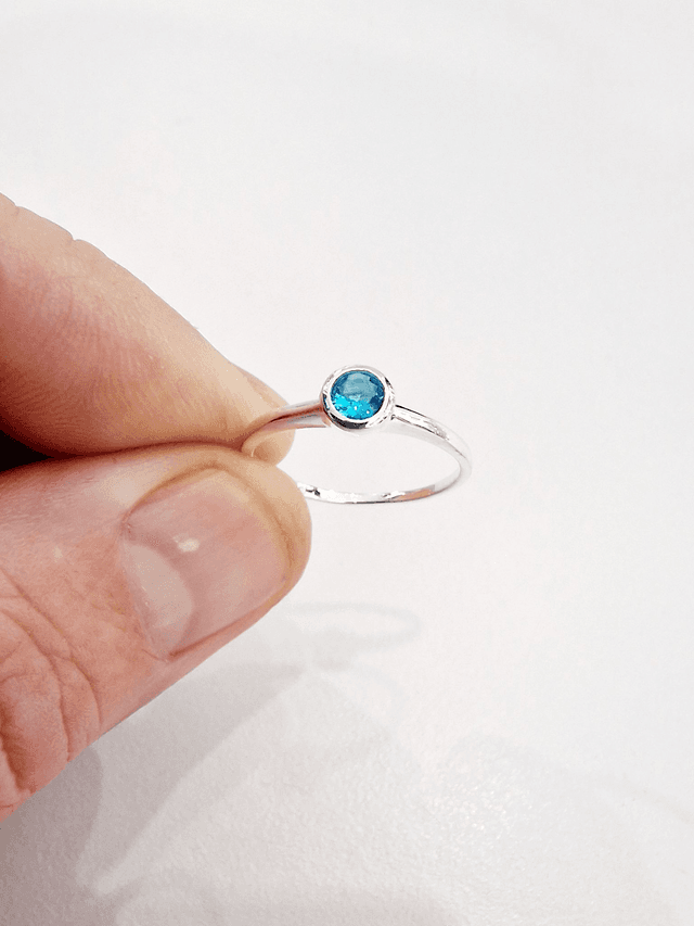 Blue Zircon CZ Ring