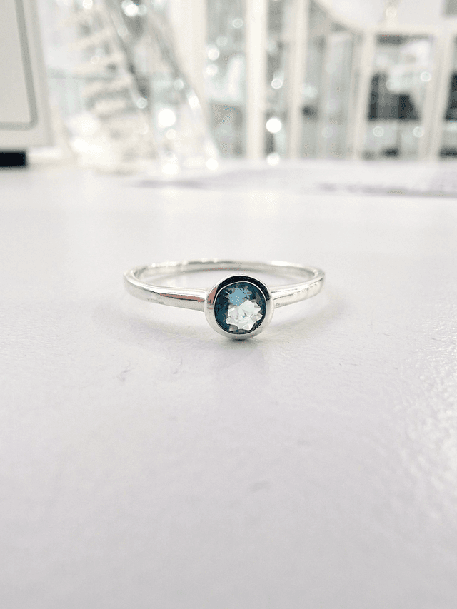 Aquamarine CZ Ring