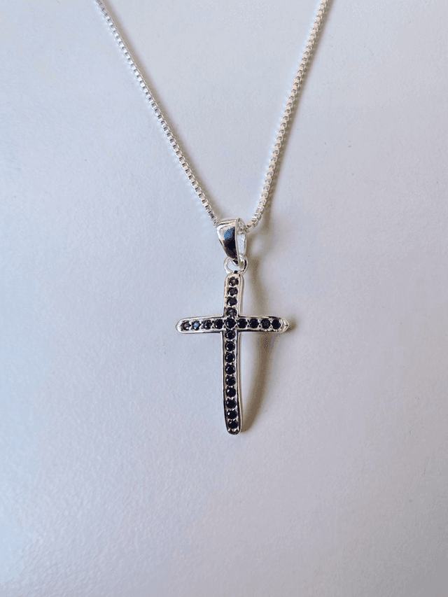 Amethyst Curved CZ Cross