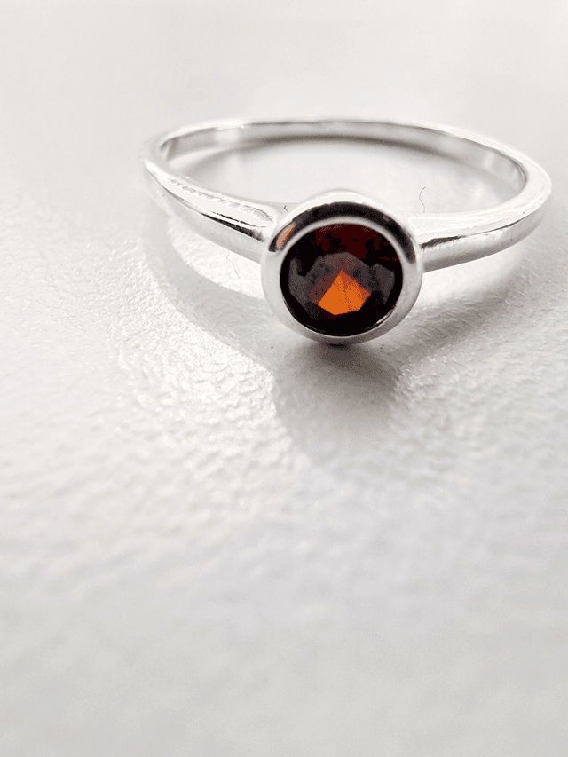 Garnet CZ Ring