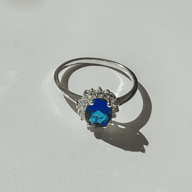 Sapphire Blue CZ Cluster - Ring of Elegance