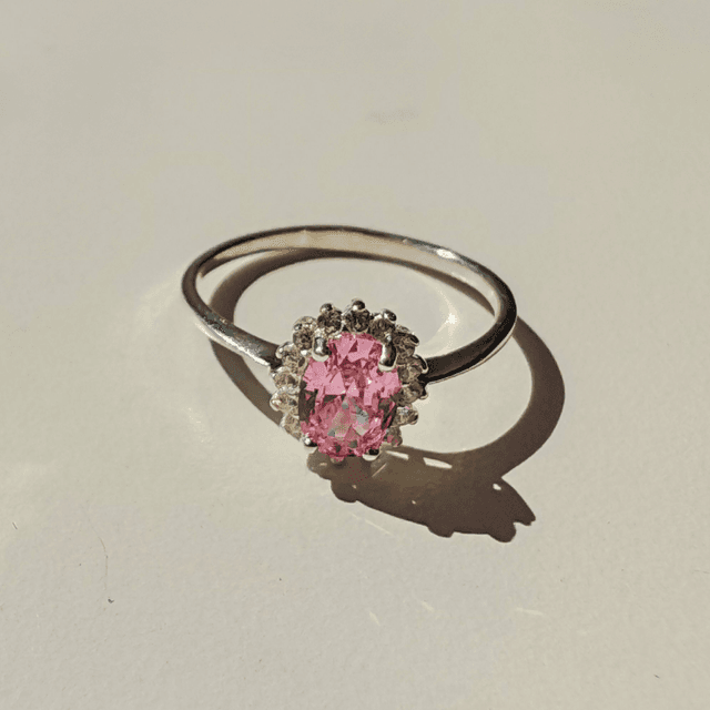 Rose Quartz CZ Cluster - Ring of Elegance